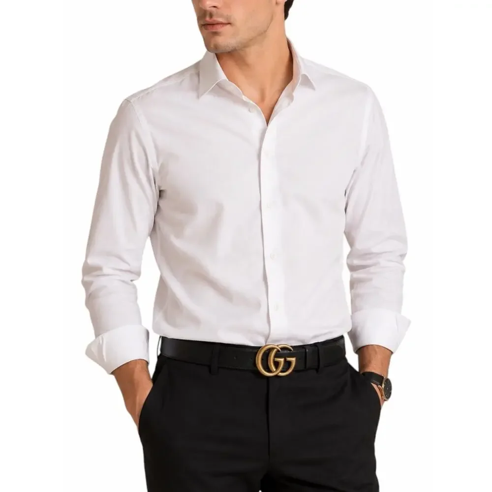 Gucci GG Marmont 2015 Re Edition Wide Belt Gold Buckle Black Men Size 80/32